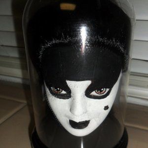 Hand painted barbie head in dome